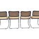 Ensemble de 4 chaises Cesca B32 conçues par Marcel Breuer, cadre marron foncé.