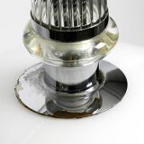 Large Czech Mid Century glass ceiling lamp with glass shade and glass rod