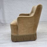 1970s, Danish 2-seater sofa, light green furniture velour.