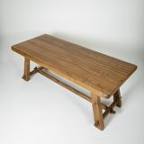 Elm table by Aranjou, France 1970s