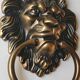Heurtoir/Marteau de porte Tête de Lion Antique, à patine bronze Antique 16 x 12 cm