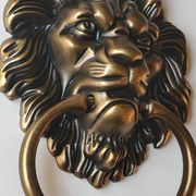 Antique Lion Head Door Knocker/Knocker, with Antique Bronze Patina 16 x 12 cm
