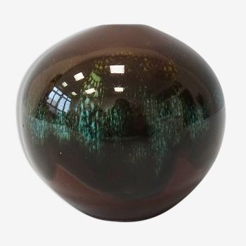 Ball solifleur in brown green ceramic