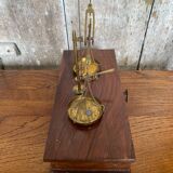 Ancien trébuchet balance de précision bronze doré + boite bois + poids