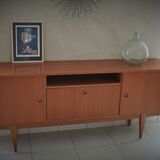 Scandinavian design sideboard in teak and teak veneer