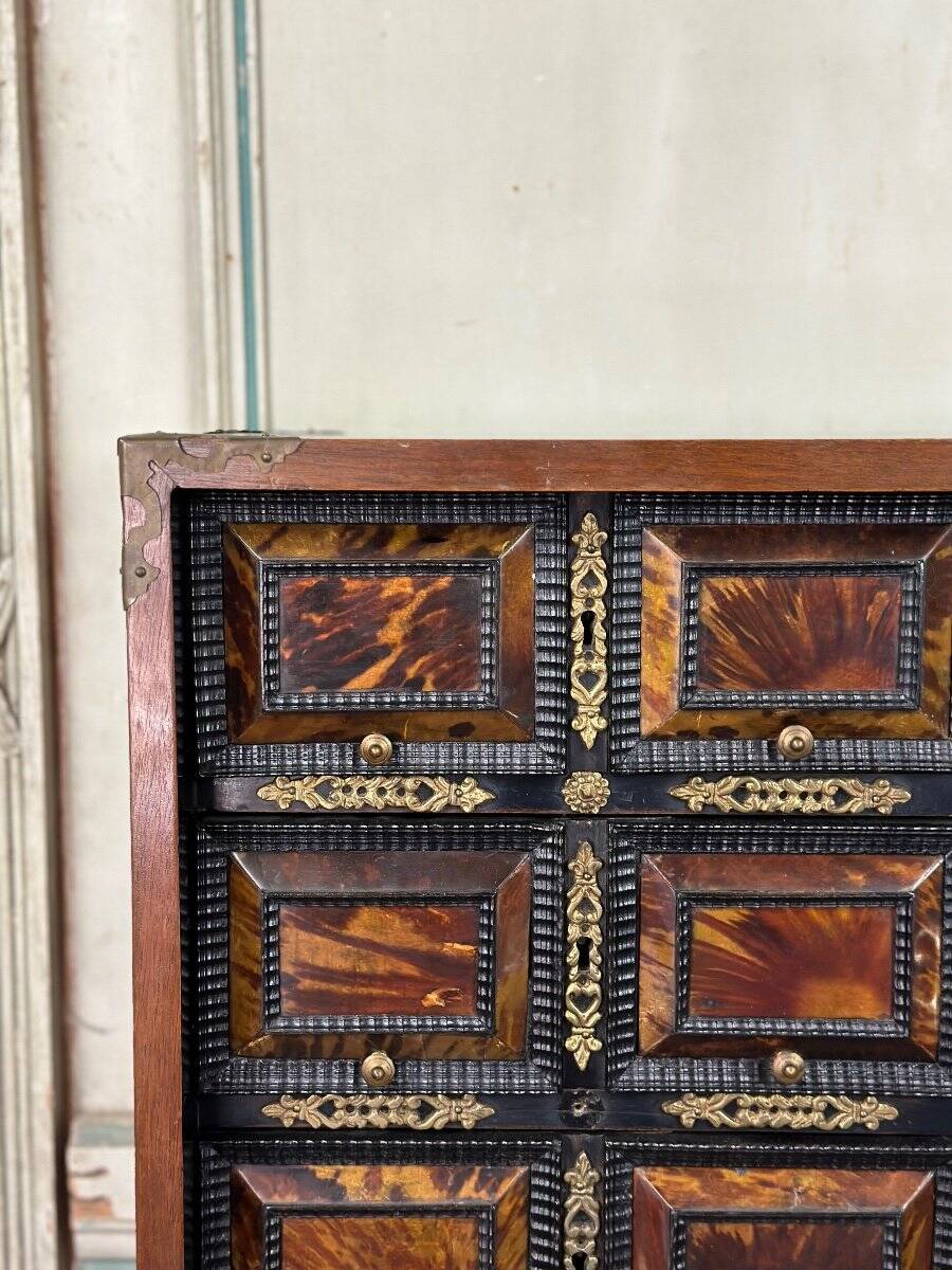 Cabinet in blackened wood and blond tortoiseshell, Italy, late 17th century