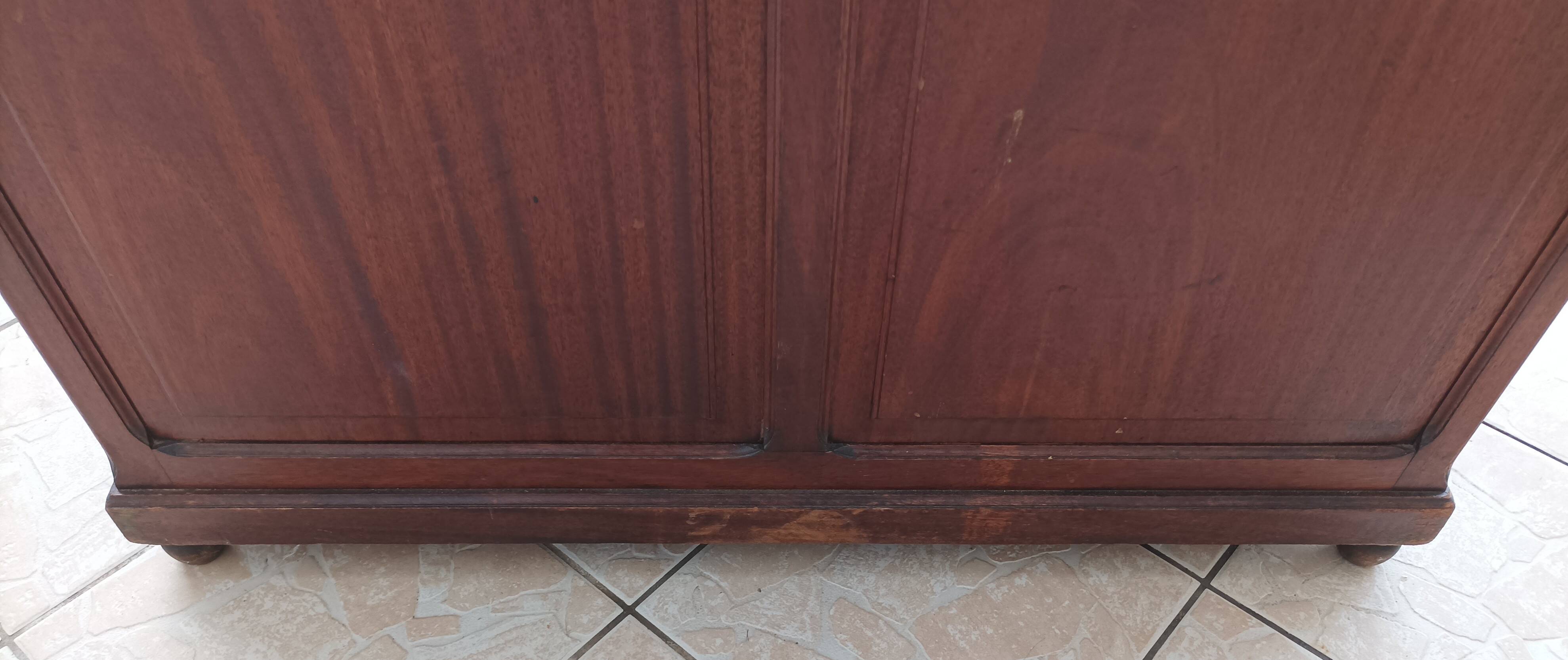 Vintage mahogany double-sided desk with 18 drawers