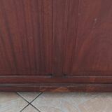 Vintage mahogany double-sided desk with 18 drawers