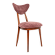 Heart-shaped chair in burgundy velvet, pink, violet, mid-century, Europe, 1960s.