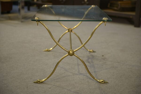 Table basse néo-classique attribuée à la Maison Jansen piétement col de cygne 1940’s