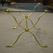Neo-classical coffee table attributed to Maison Jansen, swan neck legs, 1940s.