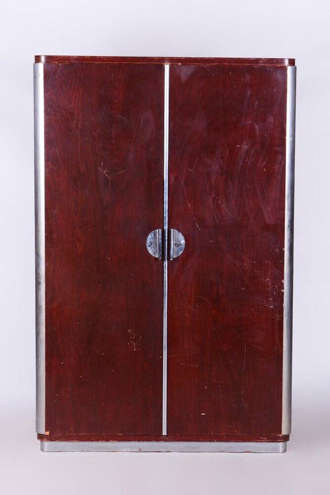Bauhaus Walnut Wardrobe attributed to Vichr a Spol, Czechia, 1939
