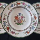 Set of 6 Copeland Spode English porcelain soup plates "Rose de