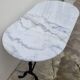 Antique cast iron bistro table with oval marble top