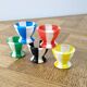 5 egg cups in the shape of a diabolo from the 60s/70s.