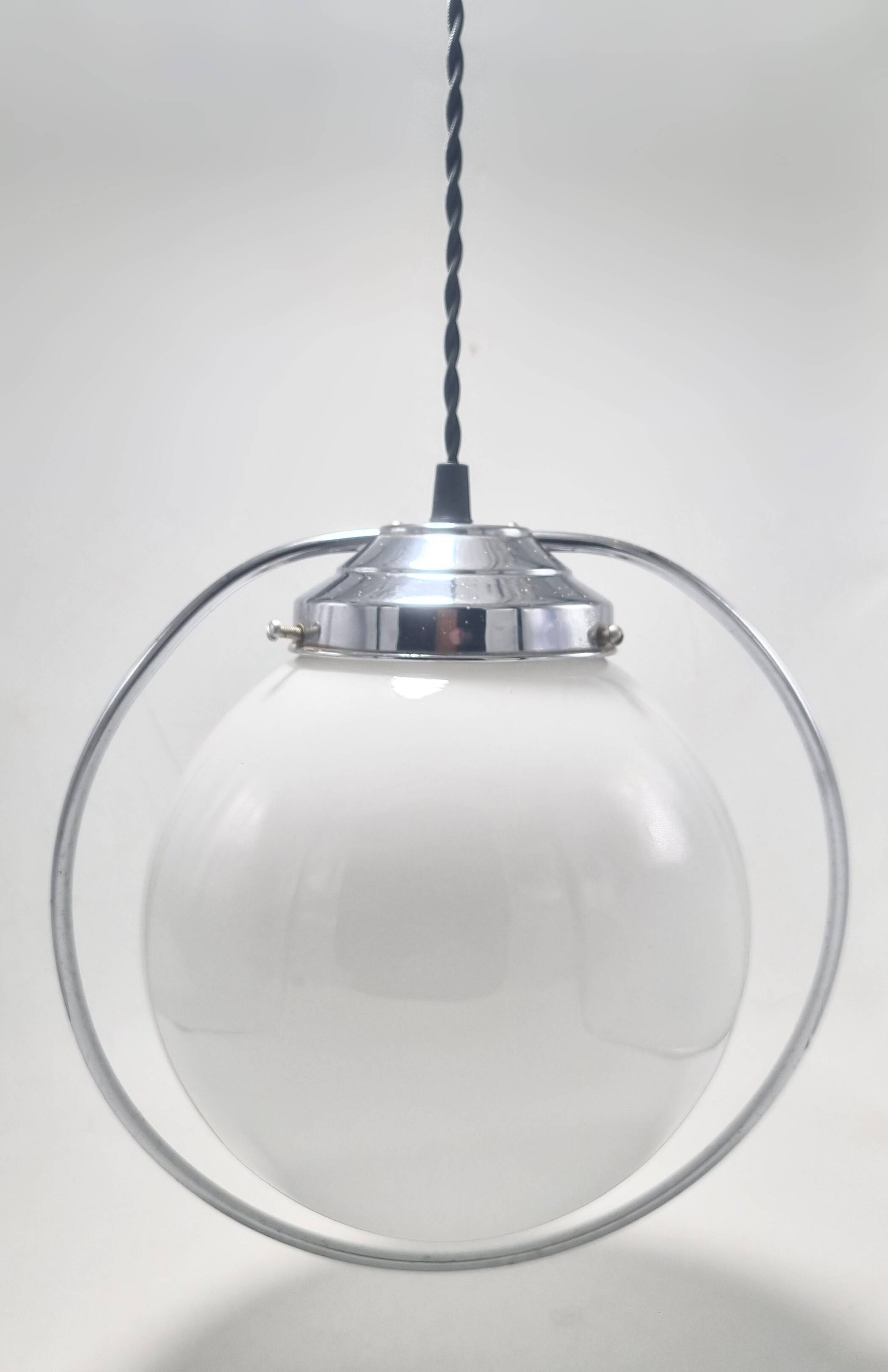 Opaline globe pendant