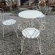 Ancien salon de jardin en fer forgé 3 fauteuils et table