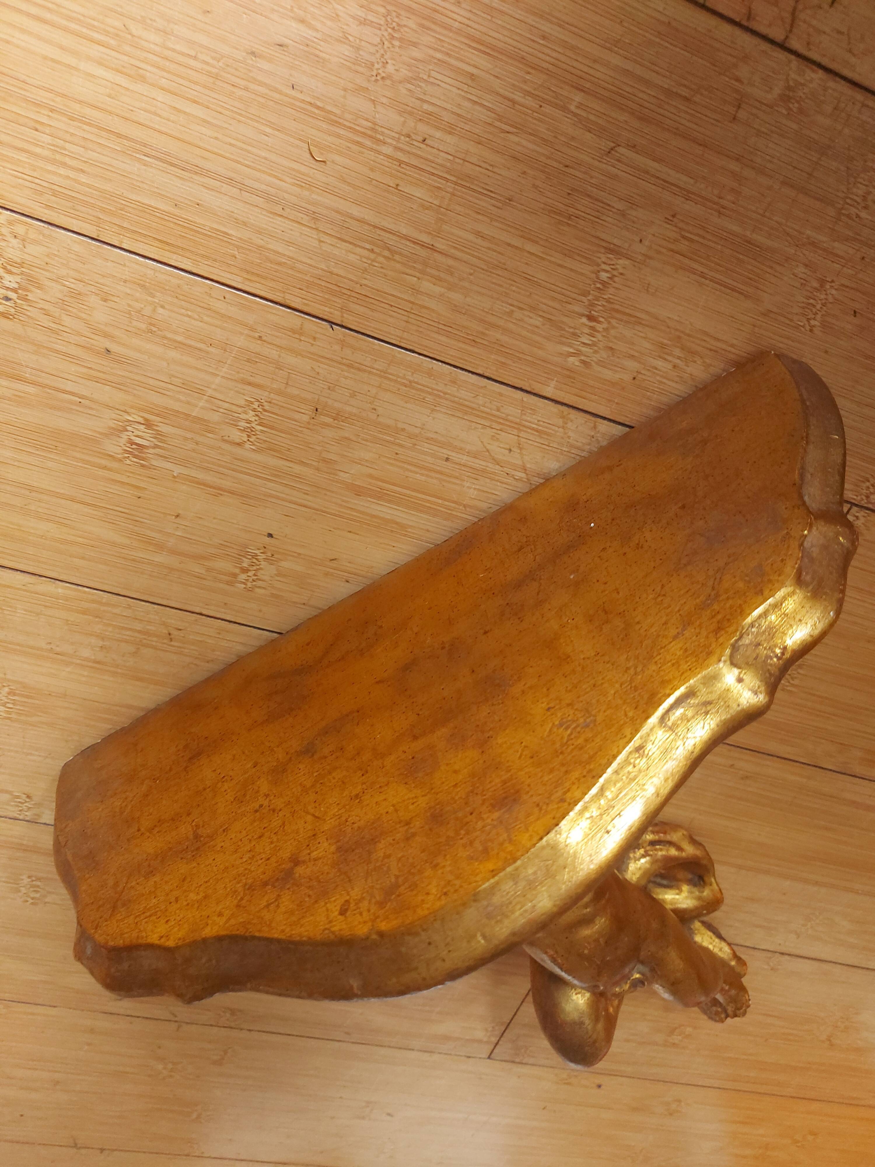 Shelf , Wall console gilded cherub