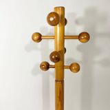 Vintage coat rack in solid pine