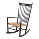 Fauteuil à bascule noir Hans J. Wegner J16, 1969 FDB