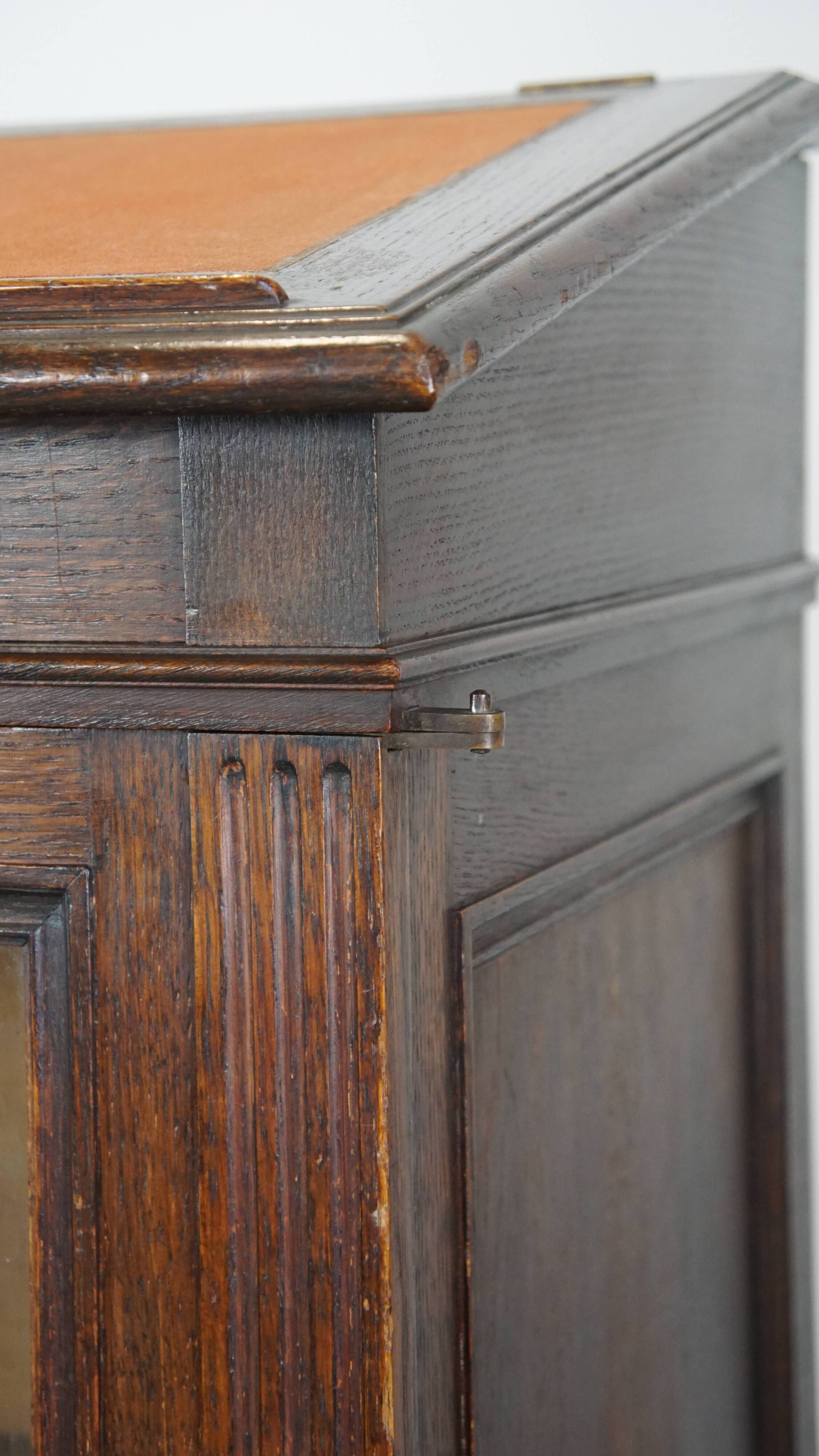 Antique Display Cabinet / Lectern / Showcase Cabinet Made of Oak with Glass