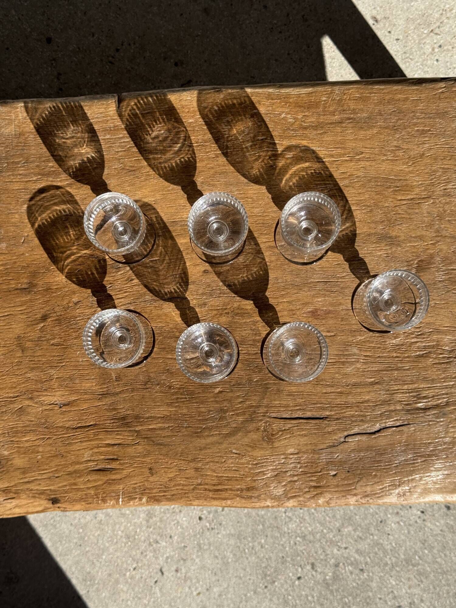 Set of 5 mini liqueur glasses on a stem H10 D8