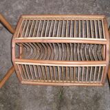 Magazine rack Wicker rattan of the 1970s vintage