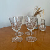 Ensemble de 4 verres en cristal Reims 1950