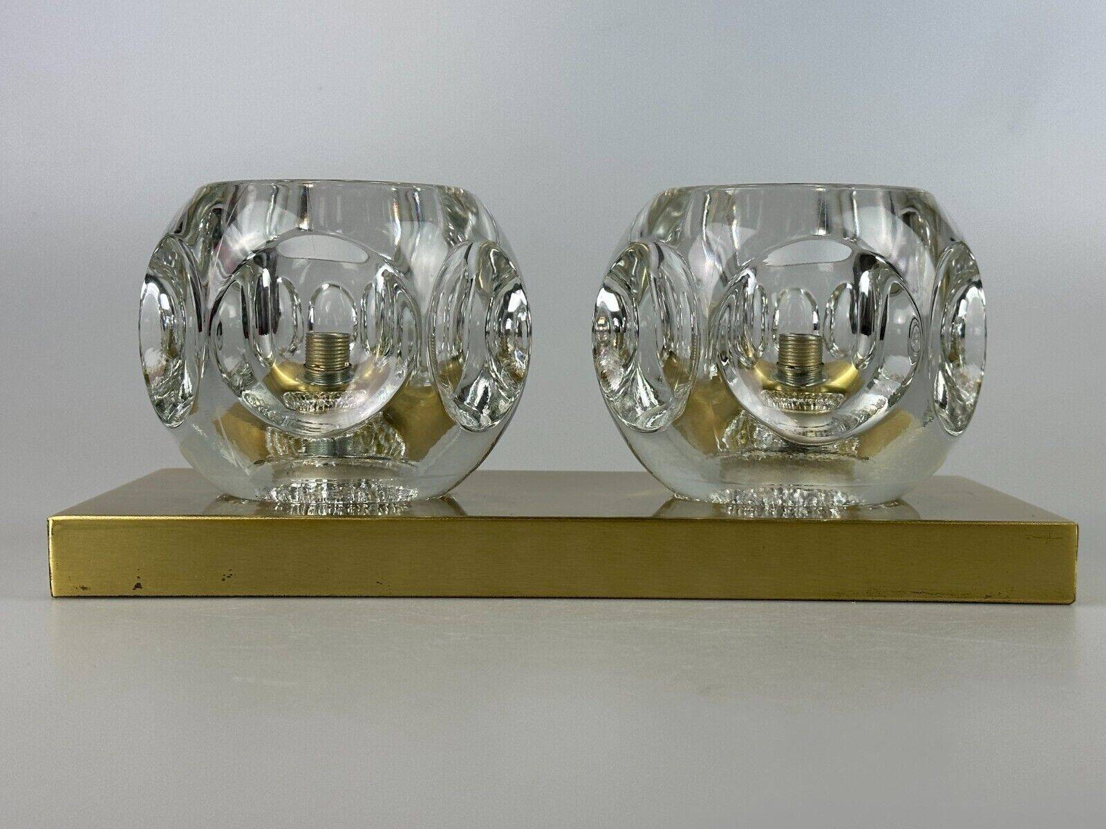 60s 70s peill & putzler cube wall lamp wall sconce ice glass space design