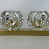 60s 70s peill & putzler cube wall lamp wall sconce ice glass space design