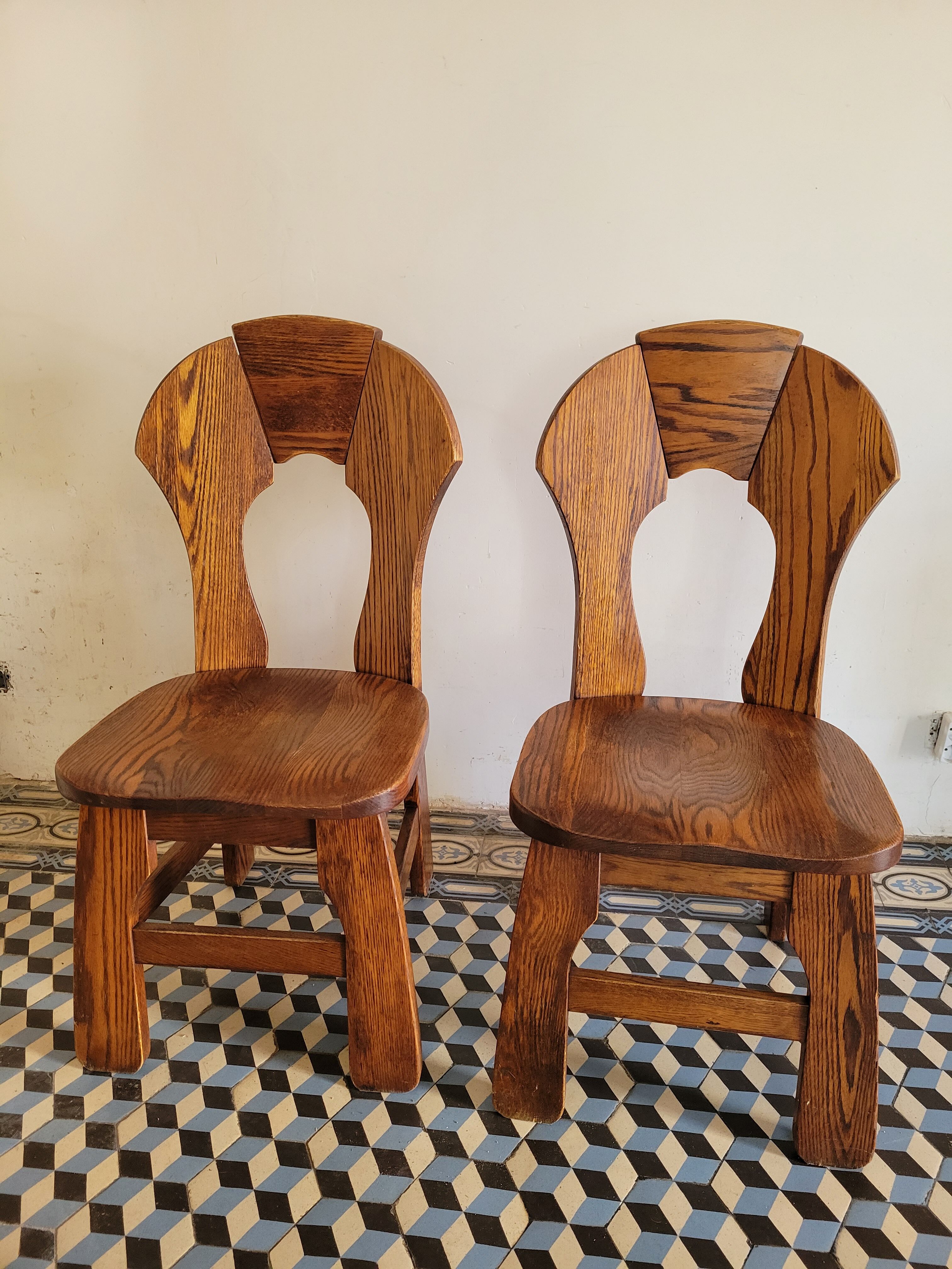 Pair of brutalist chairs