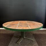 Jean Jaffeux coffee table – Glazed ceramic and metal base