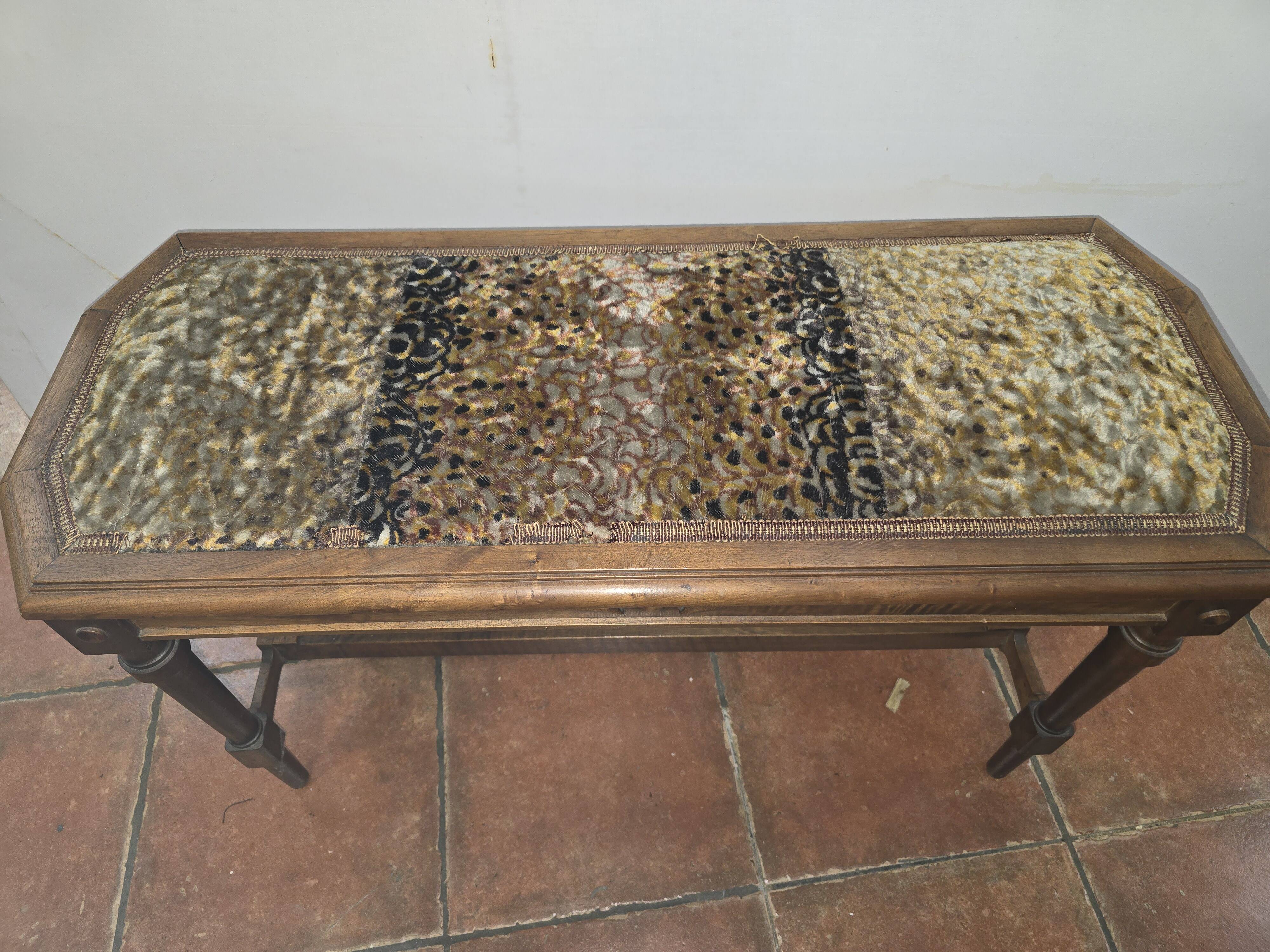 Antique walnut piano bench