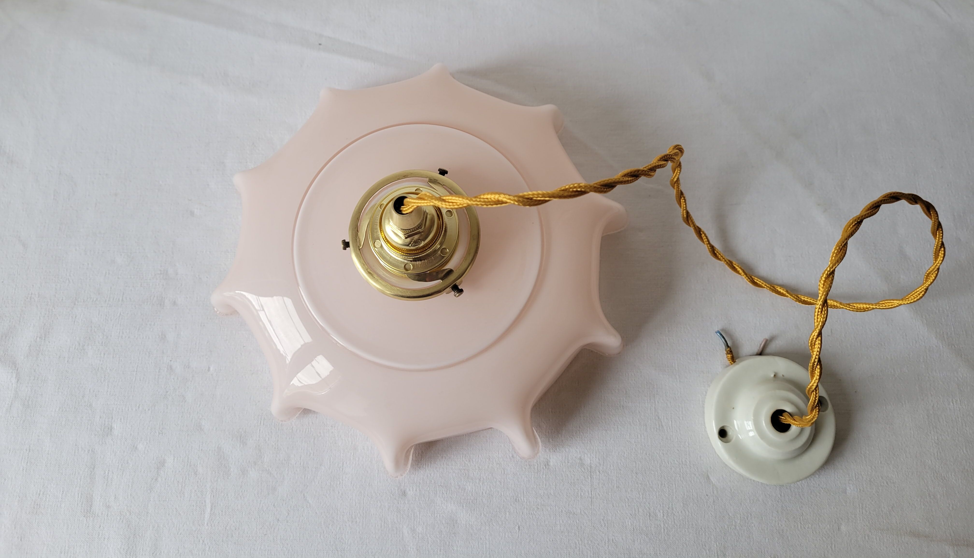 Pink opaline pendant light