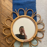 Rattan sun mirror