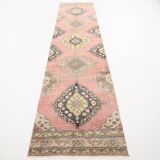 3x12 Soft Pastel Pink Turkish Runner Rug, 85x383Cm SK 5659