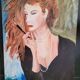 Portrait signed painting on canvas