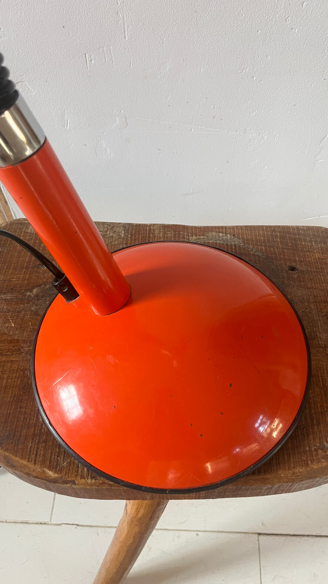 Vintage orange metal lamp