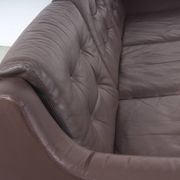 Vintage Brown Leather Sofa on Rosewood Legs from Porfilia Werke, 1960s