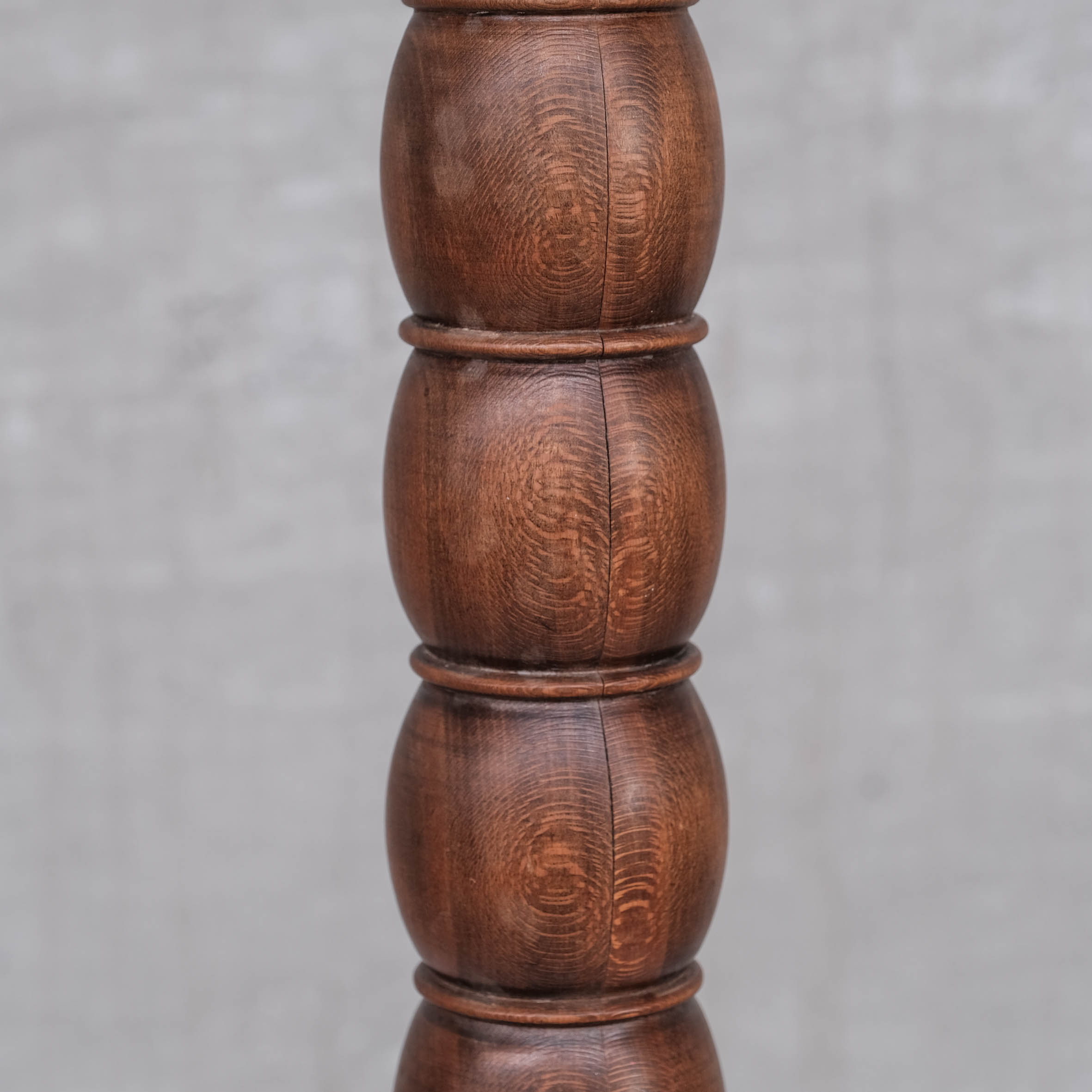 French Mid-Century Tall Wooden Table Lamp
