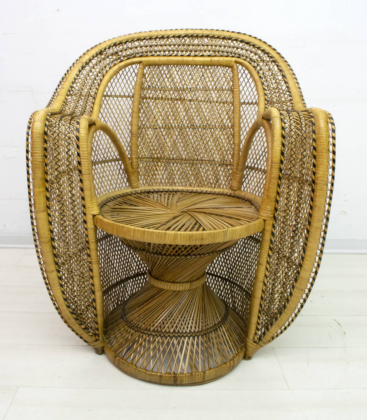 Pair of Mid-Century Modern Wicker Emmanuelle Armchairs from Kok Maison, 197