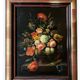Oil on canvas still life with flower bouquet signed Jord
