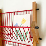 Wood and metal mail rack