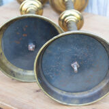 Old pair of church brass candlesticks 56 cm