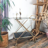 Vintage dessert glass and brass year 70