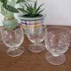 Set of 3 cut crystal digestif glasses