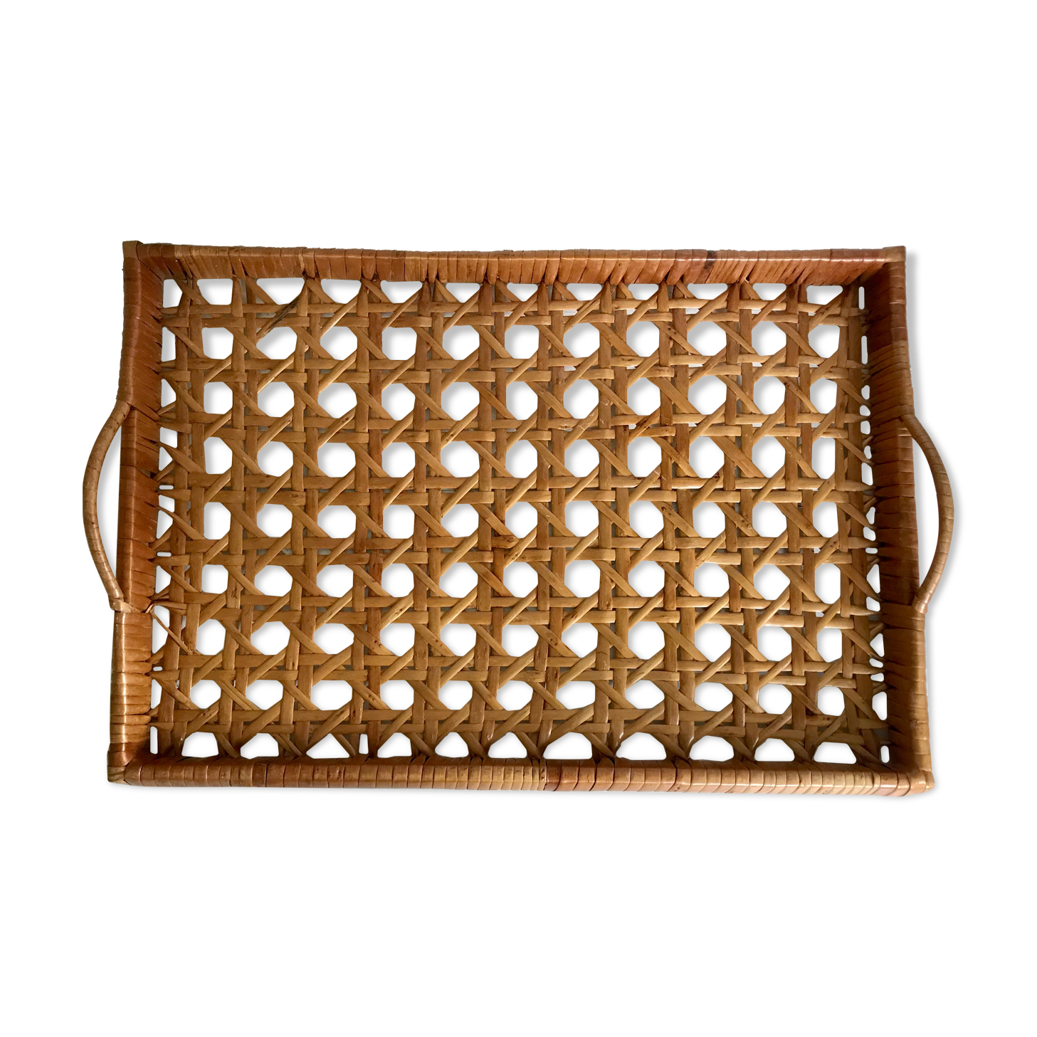 Vintage rattan tray