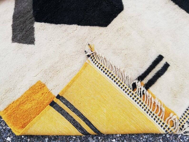 Tapis beni mrirt en laine pure fait main taille 150 x 250