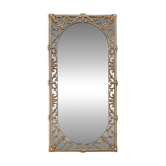 Hollywood Regency Wall Mirror in Brass, Neoclassical Style, 1950s