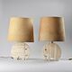 Paire de lampes de table "Éléphant" en travertin par Fratelli Mannelli, vers 1970